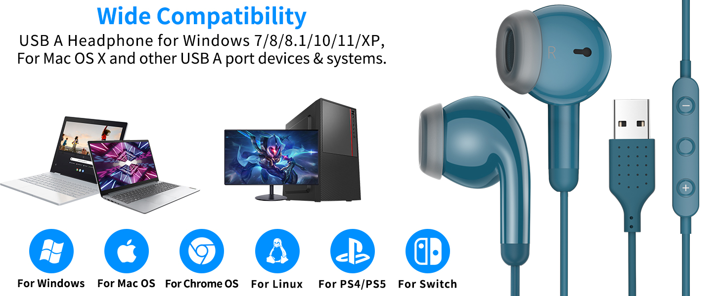 Laptop Headphones for HP Dell Surface PS5 Switch