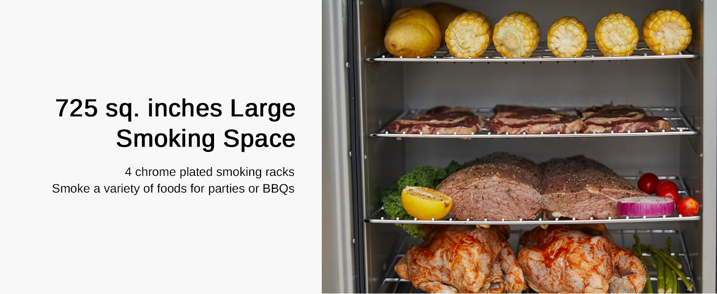 EAST OAK 30inch Electric Smoker with Side Wood Chip