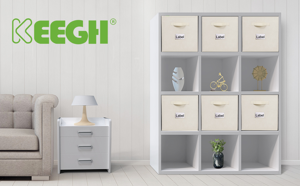 KEEGH Fabric Storage Cubes 13 x 13 Foldable Cube Storage Bins for