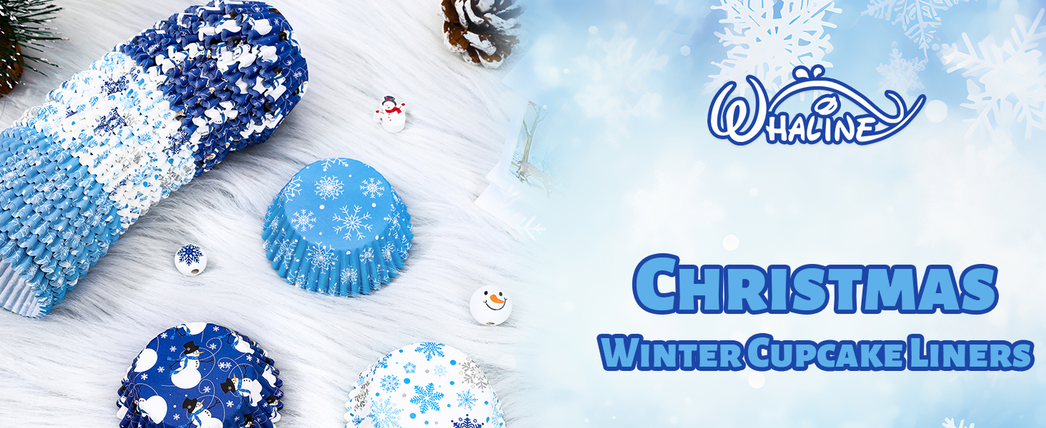 Christmas Winter Snowflake Cupcake Liners