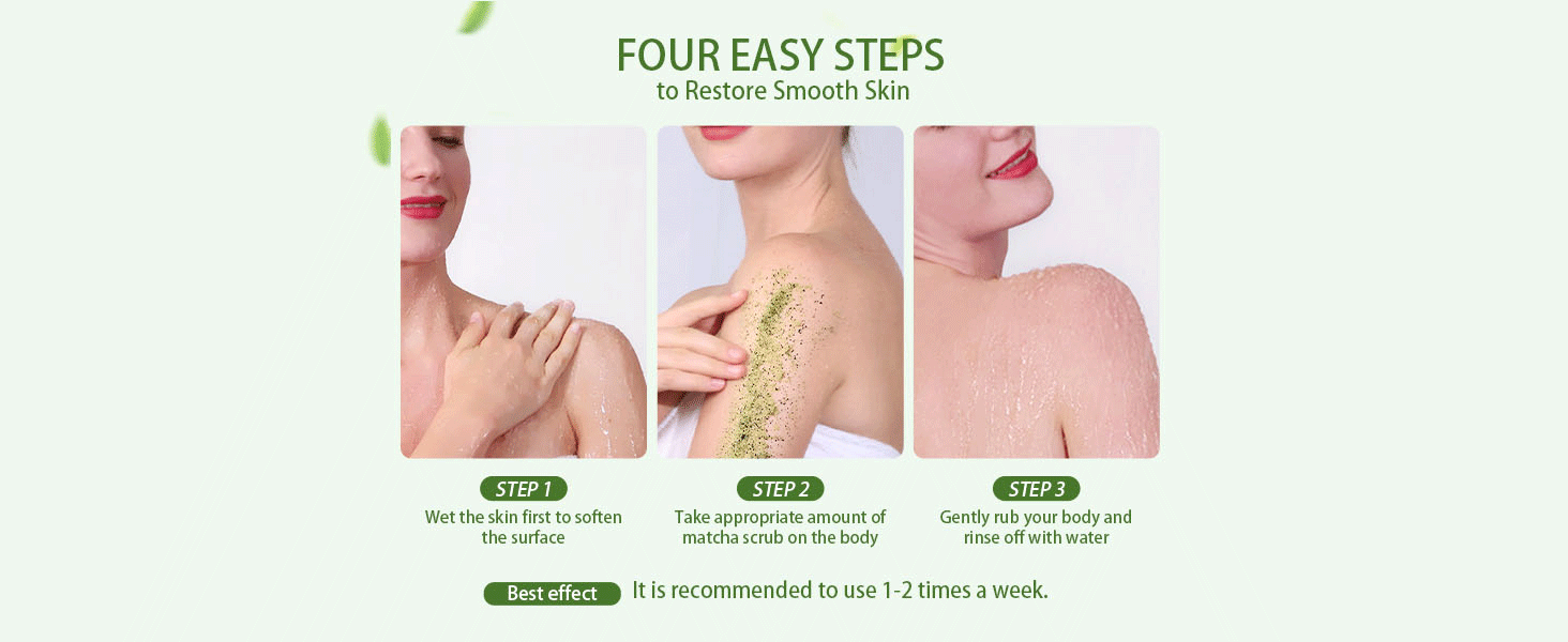 Liyalan Matcha Body Scrub Green Tea Exfoliating Body Scrubs for Acne, Dark Spots