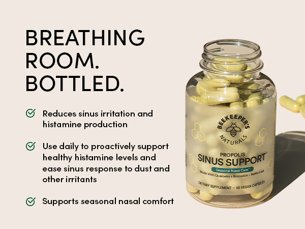beehive immune propolis quercetin, bromelain nettle leaf sinus care support healthy histamine levels