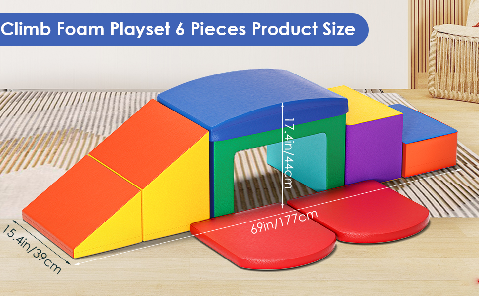 Ixdregan Foam Climbing Blocks for Toddlers, 6 Pieces Soft