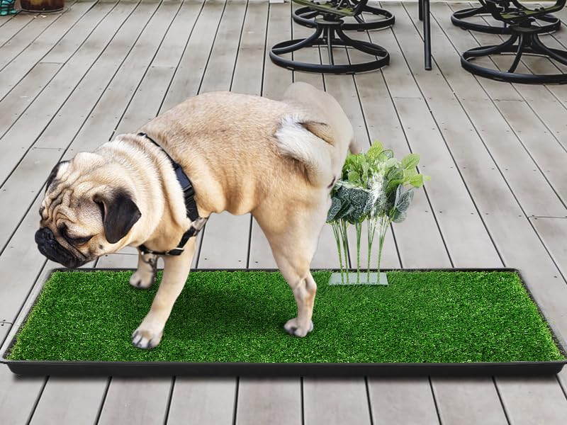 LOOBANI 5Pcs Fake Grass Plants Pee Post for Dogs to Pee on