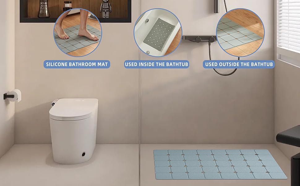 Bath tub mat for inside and outside bathroom mats