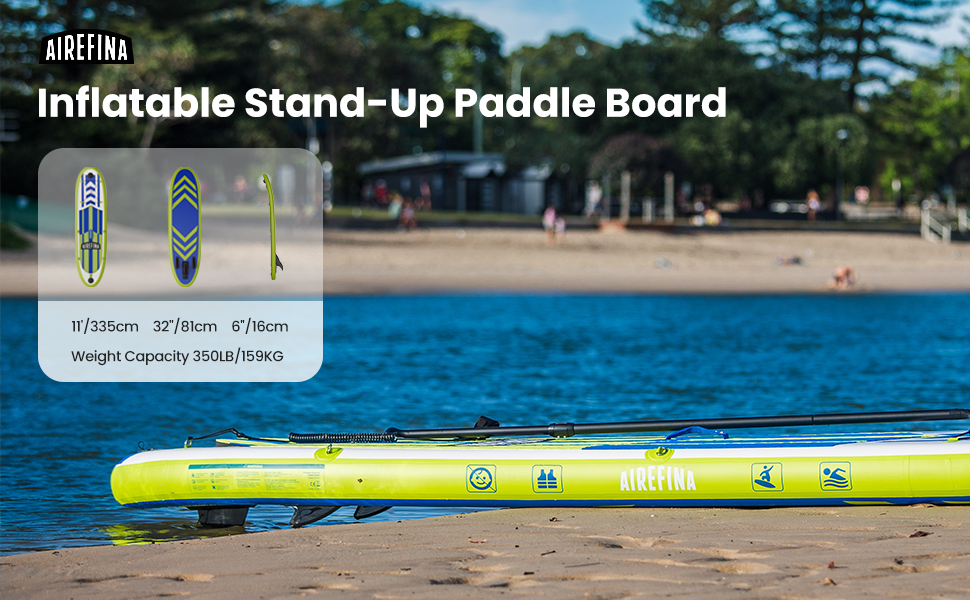 Airefina SUP Paddle Board with Camera Mount(335*81*16cm), Inflatable Stand Up Paddleboard with D