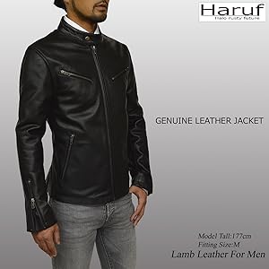 Amazon | [ハルフ] レザージャケット ライダースジャケット