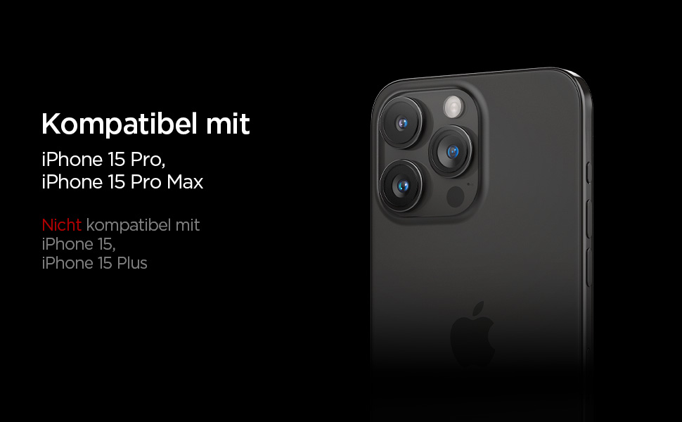 Spigen Glas.tR Optik Kameraschutz kompatibel mit iPhone 15 Pro, iPhone 15 Pro Max, 2 Stück