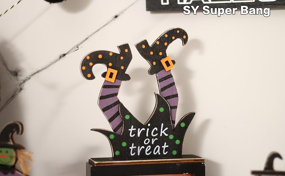 Halloween Tabletop Decor Including Witch Ghost Shoes Decor for Home Indoor Holiday Party Supplies