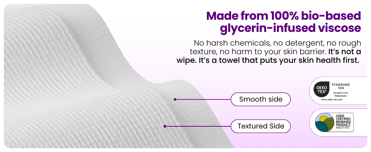 made from 100% bio-based glycerin-infused viscose