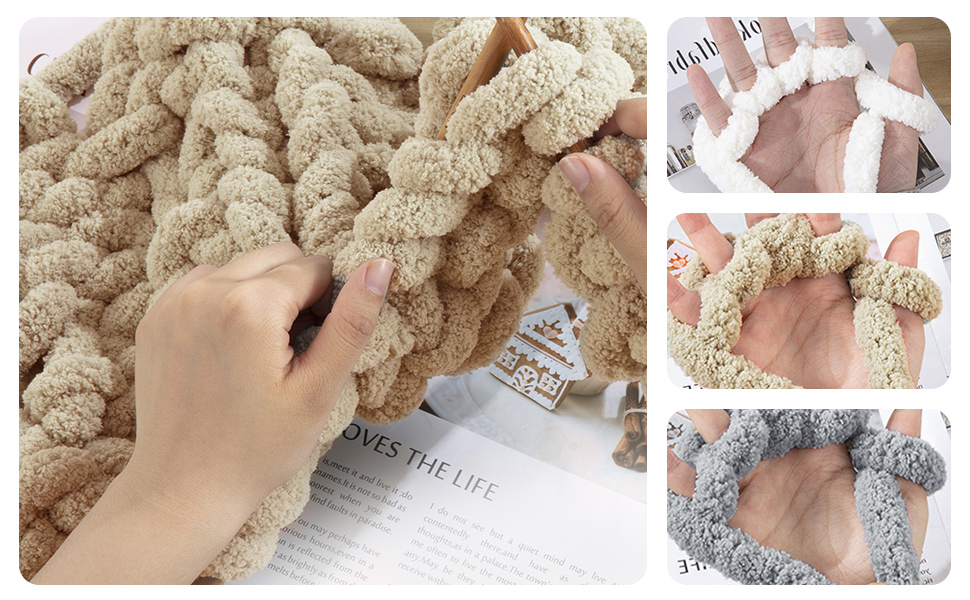 HOMBYS 12 Pack Chunky Yarn for Crocheting and Hand Knitting,Super Bulky Large Soft Fluffy Yarn for Home Crafting,4 Cream D4315d06 6c5c 4203 B7ba C3d5b3b53773. CR0,0,970,600 PT0 SX970 V1