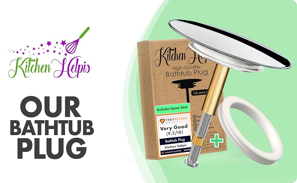 KH Elegant Universal Bathtub Plug, Diameter 72 mm Plug, Rustproof, for