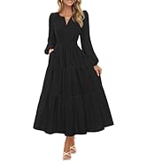MEROKEETY Women's Fall Long Sleeve Maxi Dress 2025 Boho Ruffle Tiered Swiss Dots Wedding Guest Co...