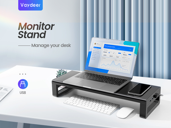 Amazon.com: Vaydeer USB 3.0 Monitor Stand, Metal Monitor