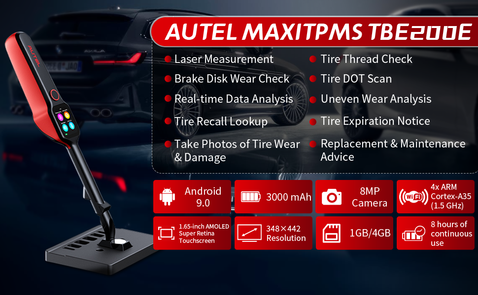 Autel MaxiTPMS TBE200E TPMS Tool 2024 Version TBE200 Tire
