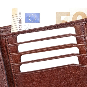 BROWN BEAR Geldbörse Unisex für Damen und Herren Echt-Leder Farbe Toscana Braun