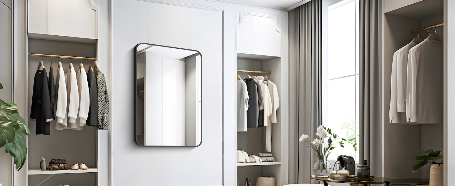 FORBATH Black Bathroom Mirror