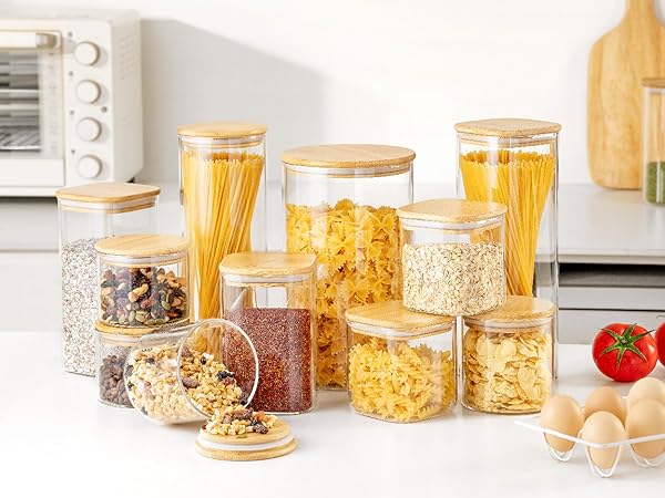 Amazon.com: HomArtist Large Glass Flour and Sugar Containers