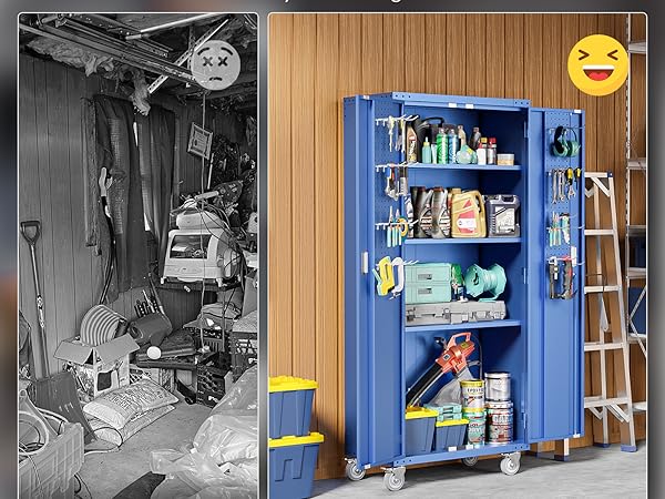 Amazon.com: VINGLI 72'' Tall Metal Garage Storage Cabinet