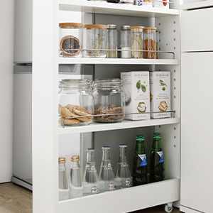 Amazon.co.jp: RASIK 隙間収納 キッチンワゴン スリム ラック