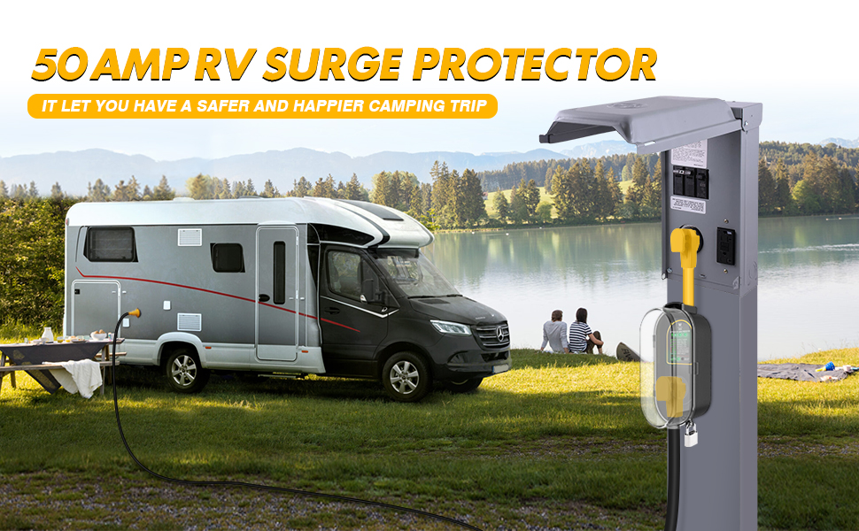 MICTUNING 50 Amp RV Surge Protector Circuit Analyzer RV Power