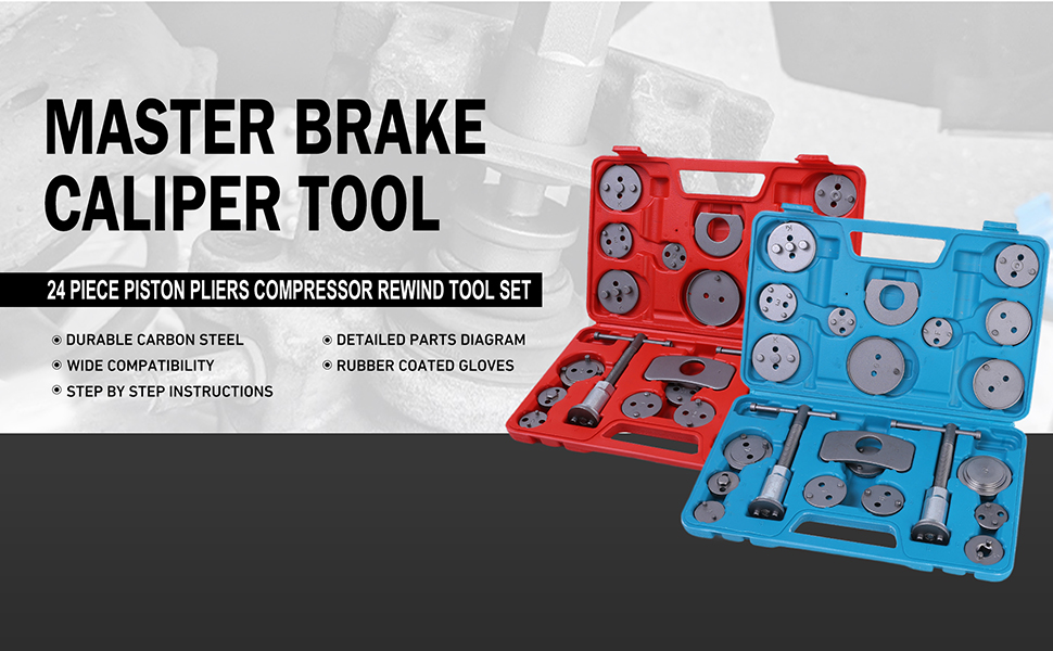 ZJERYL GULL Disc Brake Caliper Compression Tool 22pc