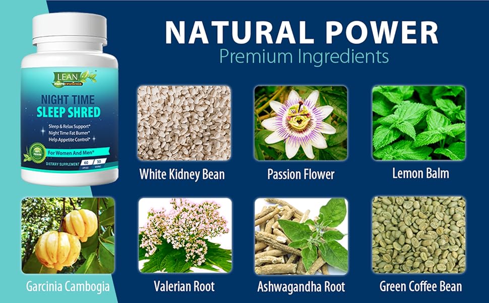 Garcinia Cambogia white kdney bean valerian root ashwagandha root green coffee bean pill supplement