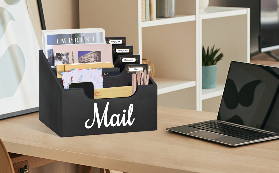 Rustic Mail Organizer Letter Sorter for Counter, Mail