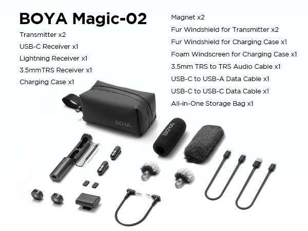 BOYA Magic-02 ワイヤレスマイク ピンマイク Amazon.co.jp: BOYA Magic-02 ワイヤレスピンマイク - 30時間