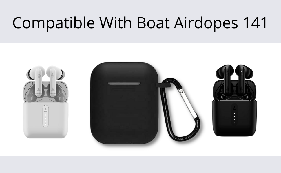 MYVN Colorcase Front & Back Full Protection Silicon Case Cover for Boat Airdopes 141 (Black