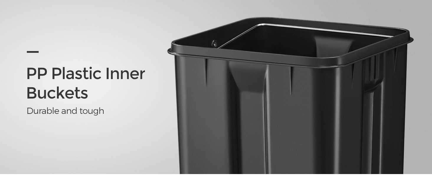 SONGMICS 2 x 8 Gal Garbage Can for Kitchen with 15 Trash Bags