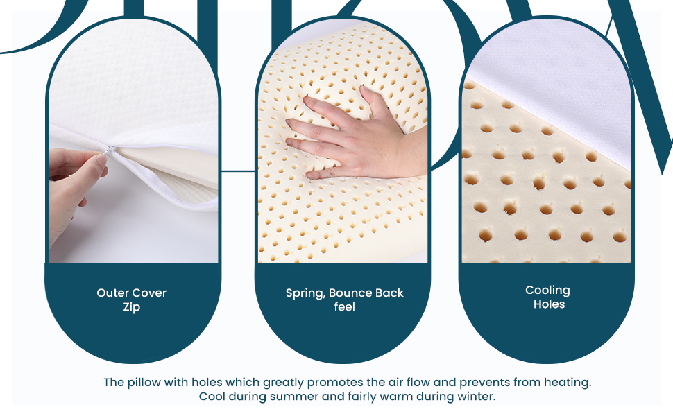 cooling pillow, cover with zipper