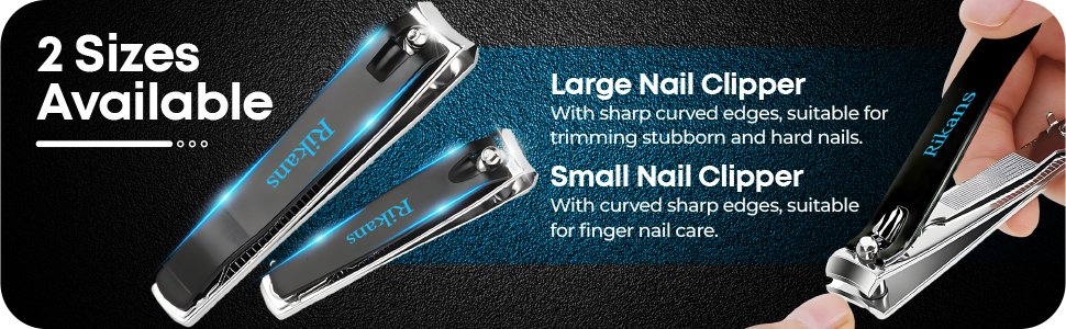 Rikans Nail Cutter, Extra sharp, nail trimming, manicure file included