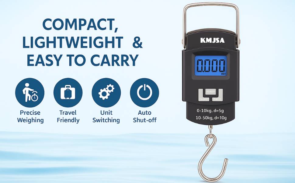 KMJSA Luggage Scale, Compact, Lightweight, Portable Scale, Travel Weighing, Easy to Carry