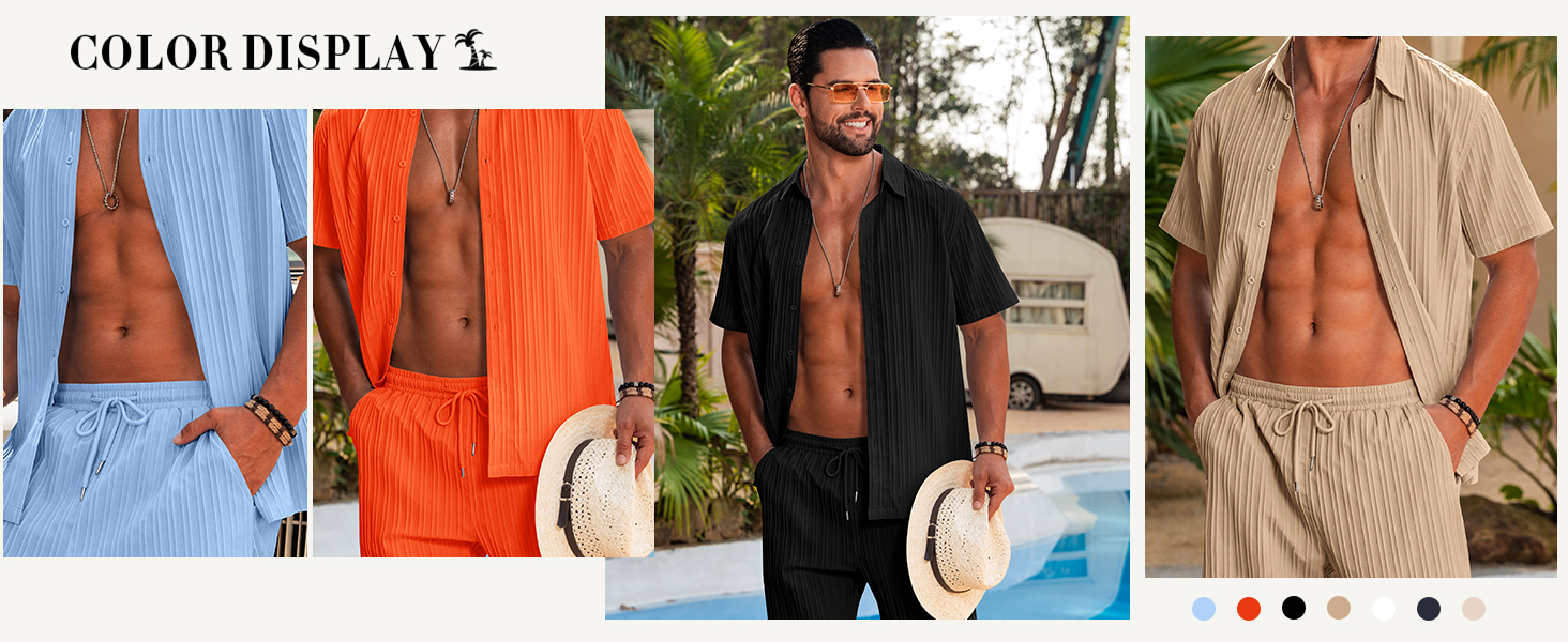 mens leisure suits 2 piece all black outfits for men solid outfits for men orange outfits for summer