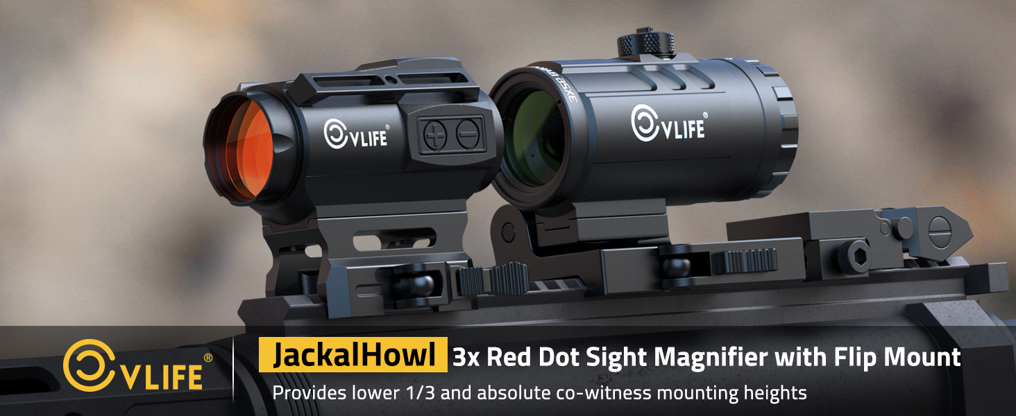 CVLIFE JackalHowl 3X Red Dot Magnifier