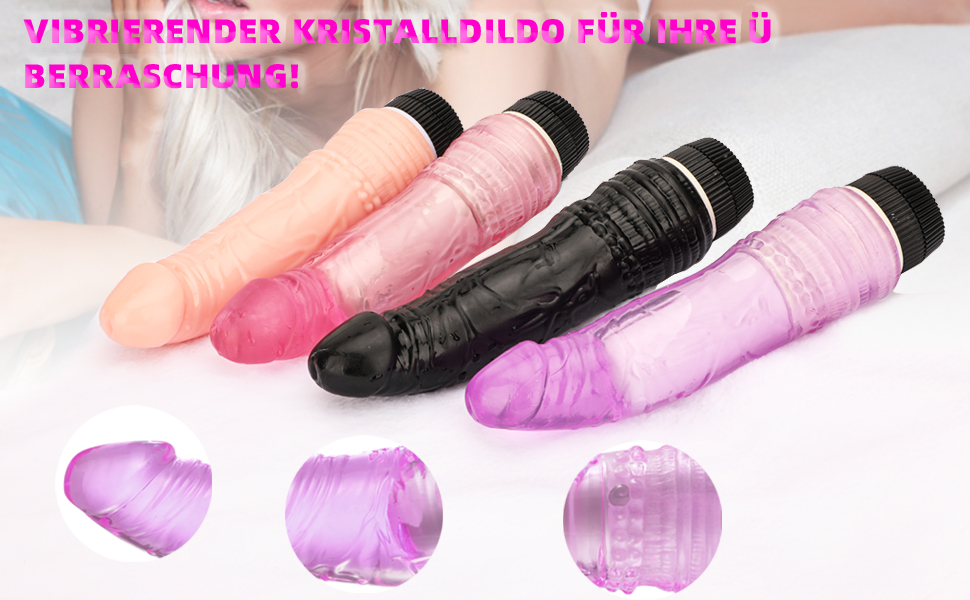 Crystal jelly vibrating dildo