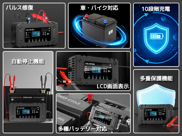 ★専用です★ Amazon.co.jp: VOLTSTAR 12V 6A バッテリー充電器 【10段階