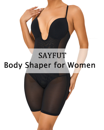 Body Shaper Tummy Control U Plunge Backless Full Body Shapewear Mesh strapless Bodysuit