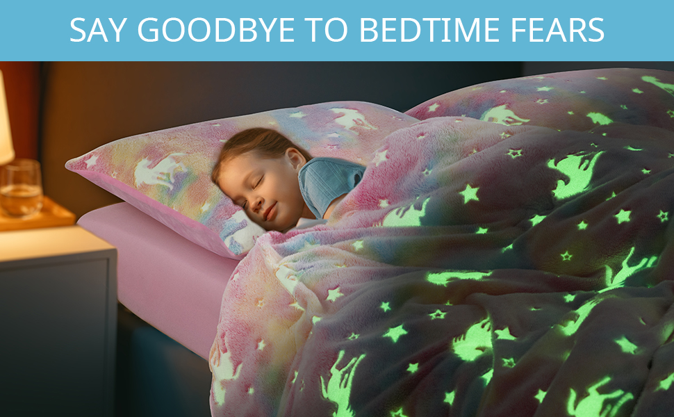 HOMBYS Glow in The Dark Comforter Set 5 Piece Twin/Twin XL