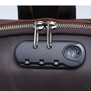 anti theft leather sling backpack bag for men with combination lock brown crossbody shoulder bag