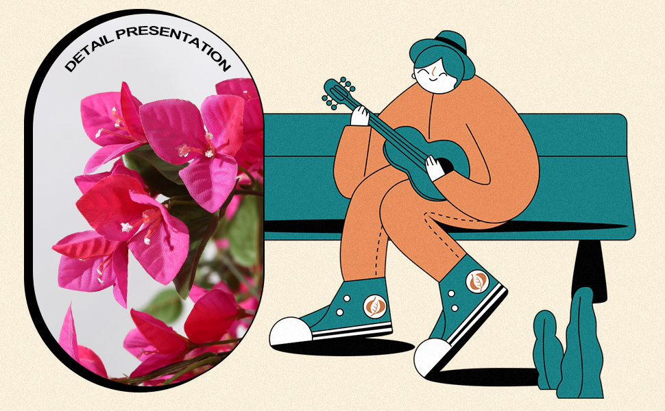 Laiwot 4FT Artificial Tree Tall Potted Fake Bougainvillea Trees for