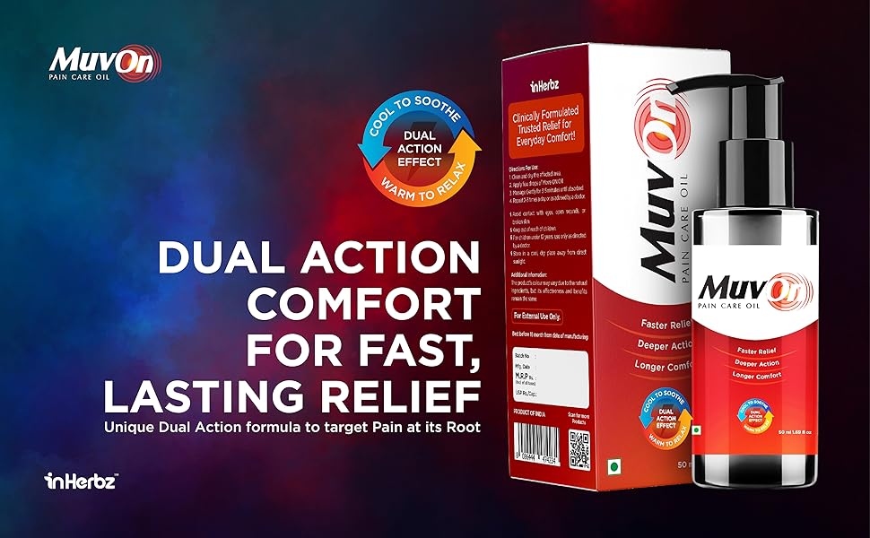 MuvOn Pain Care Oil – Dual Action Effect MuvOn offers a unique Dual Action Effect 