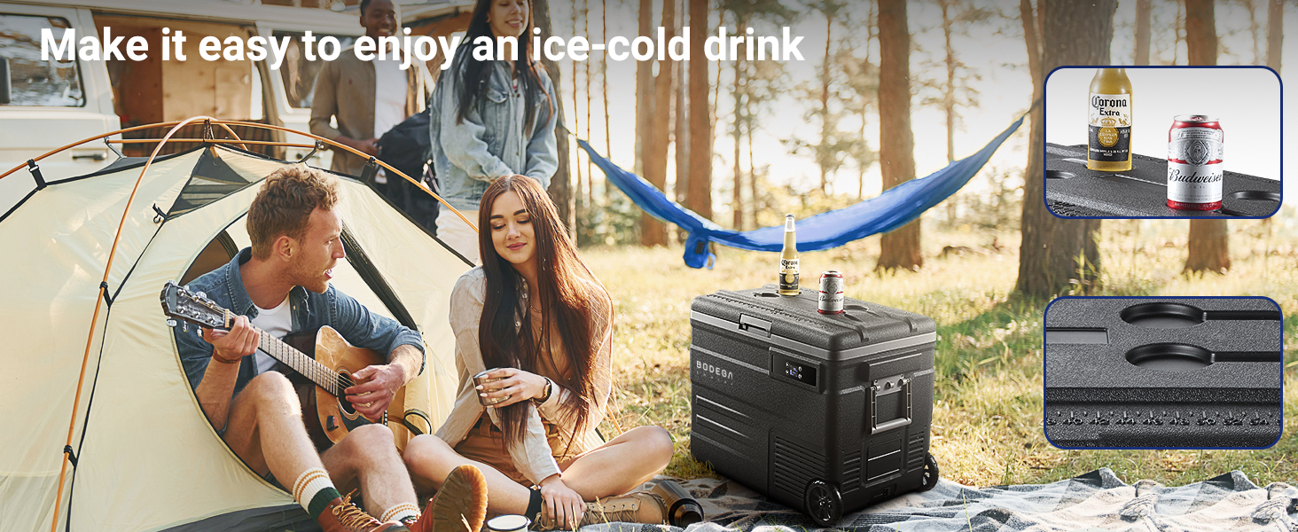 BODEGACOOLER 12 Volt Car Refrigerator,58QT(55L) Car Fridge