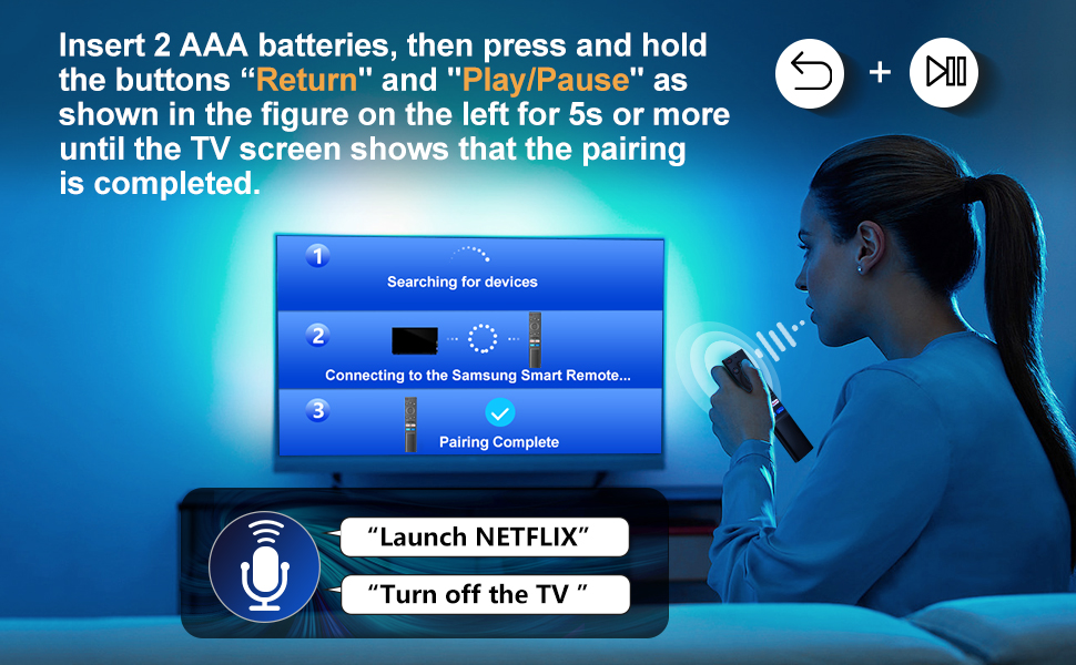 Loutoc Replacement Voice Remote for Samsung, Universal for Samsung QLED