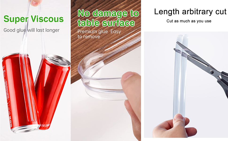 Edge Protector Strip 3m Clear PVC Adhesive Table Protector with 4 Table Corner Protectors for