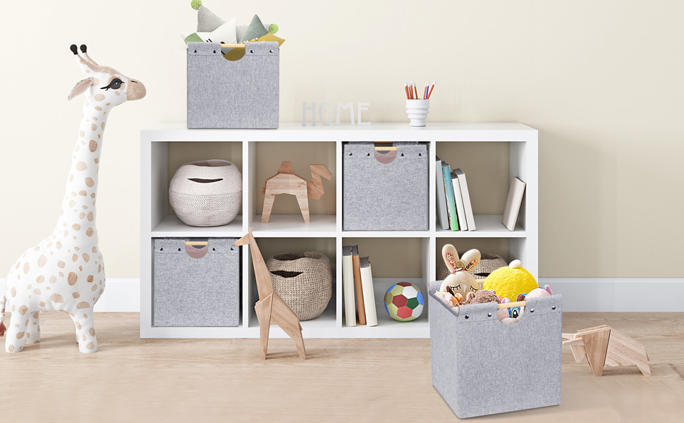 Posprica 13x13in Cube Storage Bins, Fabric Foldable Storage