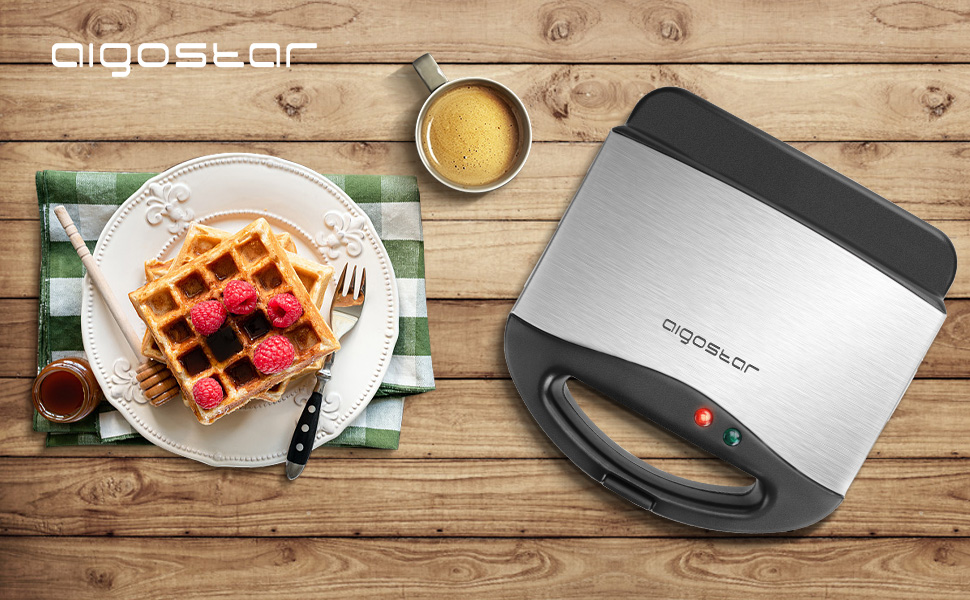 Aigostar Waffle Maker Waffle Iron Machine with NonStick Coating
