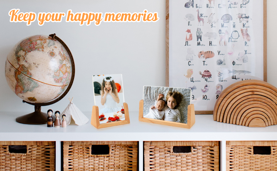 FHDUSRYO 4x6 Picture Frame, 2Pcs Wooden Rustic Photo Frame