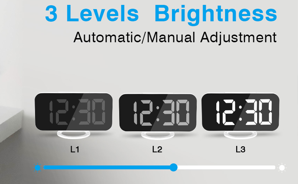 SZELAM Digital Clock Large Display, LED Electric Alarm Clocks Mirror